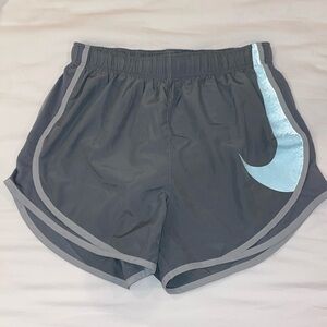 Nike Womens Dri-FIT Tempo Running Shorts - Gray & Light Blue
